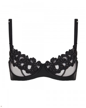 Agent Provocateur Angelinna Demi Cup Underwired Women's Bras Black | HOMTPUV-15