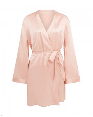 Agent Provocateur Arlette Short Dressing Gown Women's Pyjamas Pink | FENTYJI-02