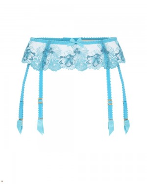 Agent Provocateur Astria Women's Suspenders Turquoise | YFBMSCR-93