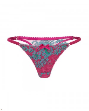 Agent Provocateur Carline Women's Thong Green Fuchsia | ZVWIGEF-27