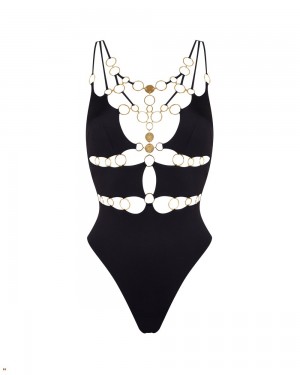 Agent Provocateur Davine Women's Swimsuits Black | IAUBNDM-13