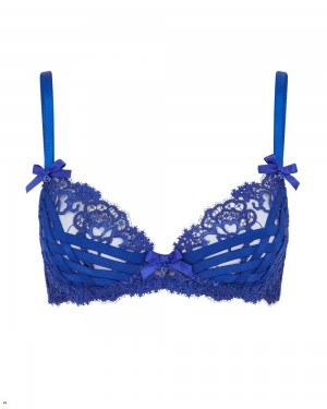 Agent Provocateur Dioni Plunge Underwired Women's Bras Blue | UERNMTW-10