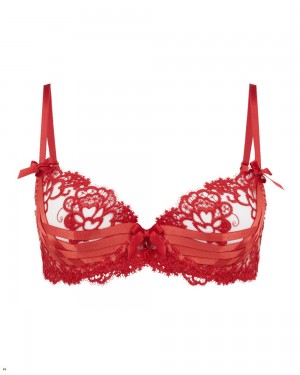 Agent Provocateur Dioni Plunge Underwired Women's Bras Red | LAVQEIH-51