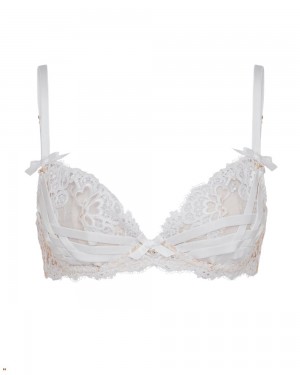 Agent Provocateur Dioni Plunge Underwired Women's Bras White | ZSRYAMP-92