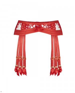 Agent Provocateur Dioni Women's Suspenders Red | EYFLUXA-63