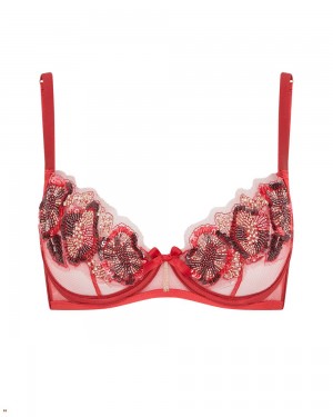 Agent Provocateur Giana Demi Cup Underwired Women's Bras Red | SXNOAWE-53