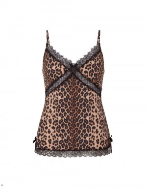 Agent Provocateur Gisele Camisole Women's Pyjamas Leopard | RJAXIQW-89