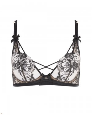 Agent Provocateur Kalia Plunge Underwired Women's Bras Black Beige | CTYGWSV-61