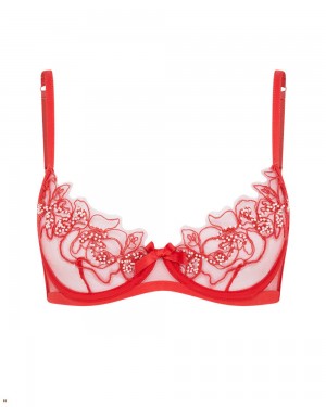 Agent Provocateur Lindie Balconette Underwired Women's Bras Red | BOPCZUM-37