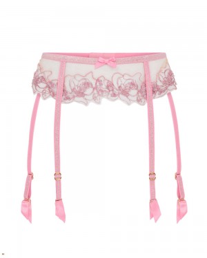 Agent Provocateur Lindie Women's Suspenders Pink | TQUBXSJ-64