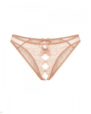 Agent Provocateur Lorna Lace Women's Ouvert Beige | MXGZOWA-05