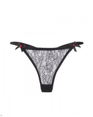 Agent Provocateur Lorna Lace Women's Thong Black | JPMLHSV-82