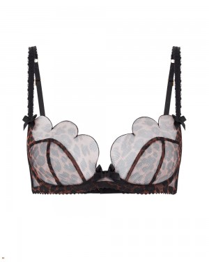 Agent Provocateur Lorna Plunge Underwired Women's Bras Leopard | XLPJEWN-83