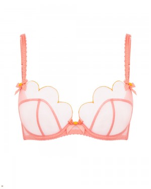 Agent Provocateur Lorna Plunge Underwired Women's Bras Coral | TMAPRGO-94