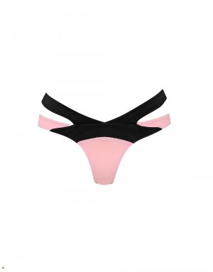 Agent Provocateur Mazzy Women's Bikini Bottom Pink Black | EUXDLAZ-34