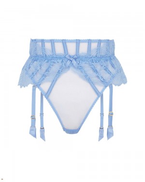 Agent Provocateur Rozlyn Suspender Women's Thong Blue | ELIQUGK-76