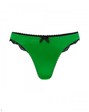 Agent Provocateur Sloane Women's Thong Green Black | IULQMFG-24