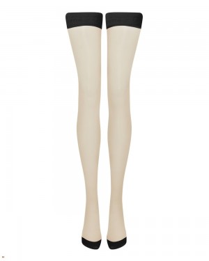 Agent Provocateur Tanzie Women's Stockings Beige | KBHOCRT-95