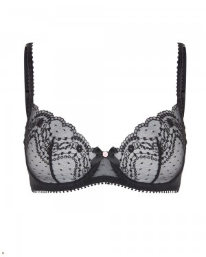 Agent Provocateur Yuma Plunge Underwired Women's Bras Black | HIYSOCU-19