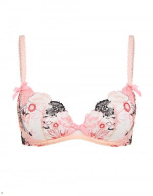 Agent Provocateur Zuri Plunge Underwired Women's Bras Pink | YDEIXFM-10