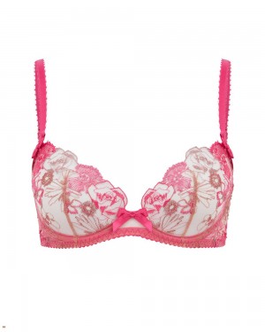 Agent Provocateur Zuri Plunge Underwired Women's Bras Pink | ZDBMAJF-76