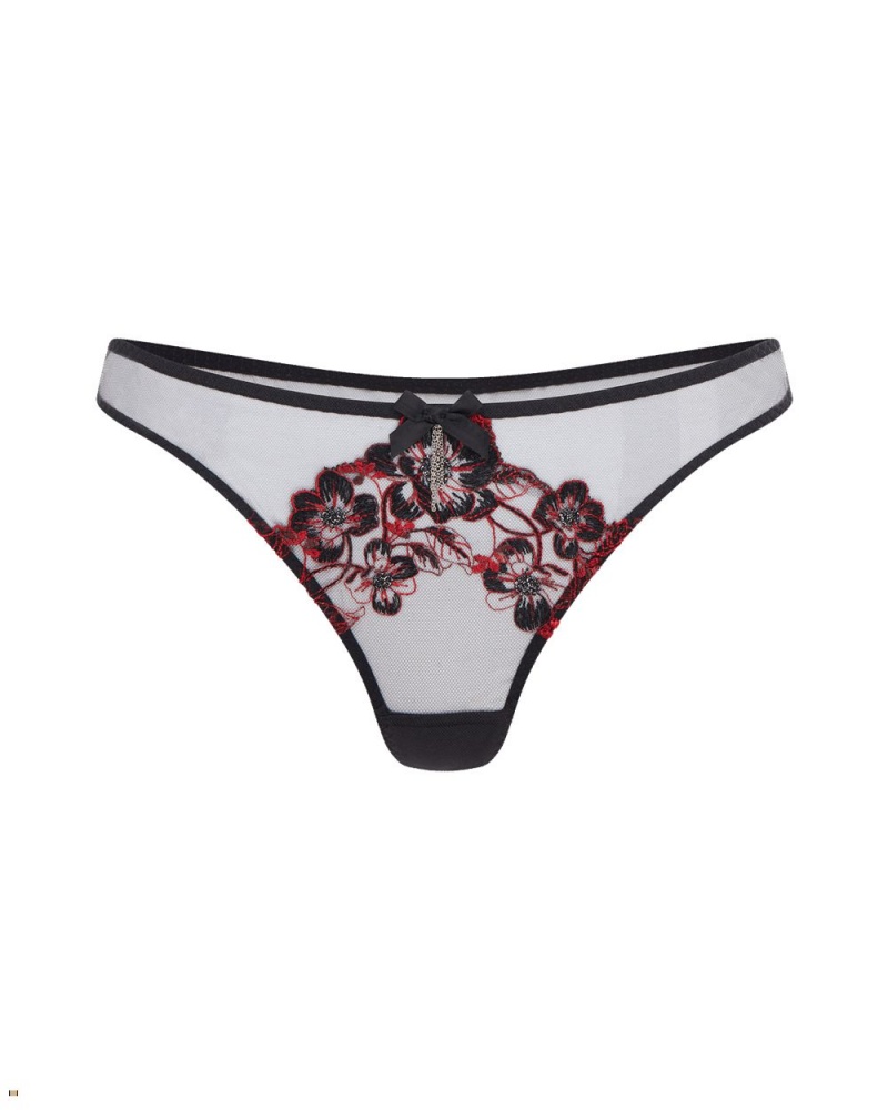 Agent Provocateur Amoura Women\'s Thong Black Red | BSIMORE-07