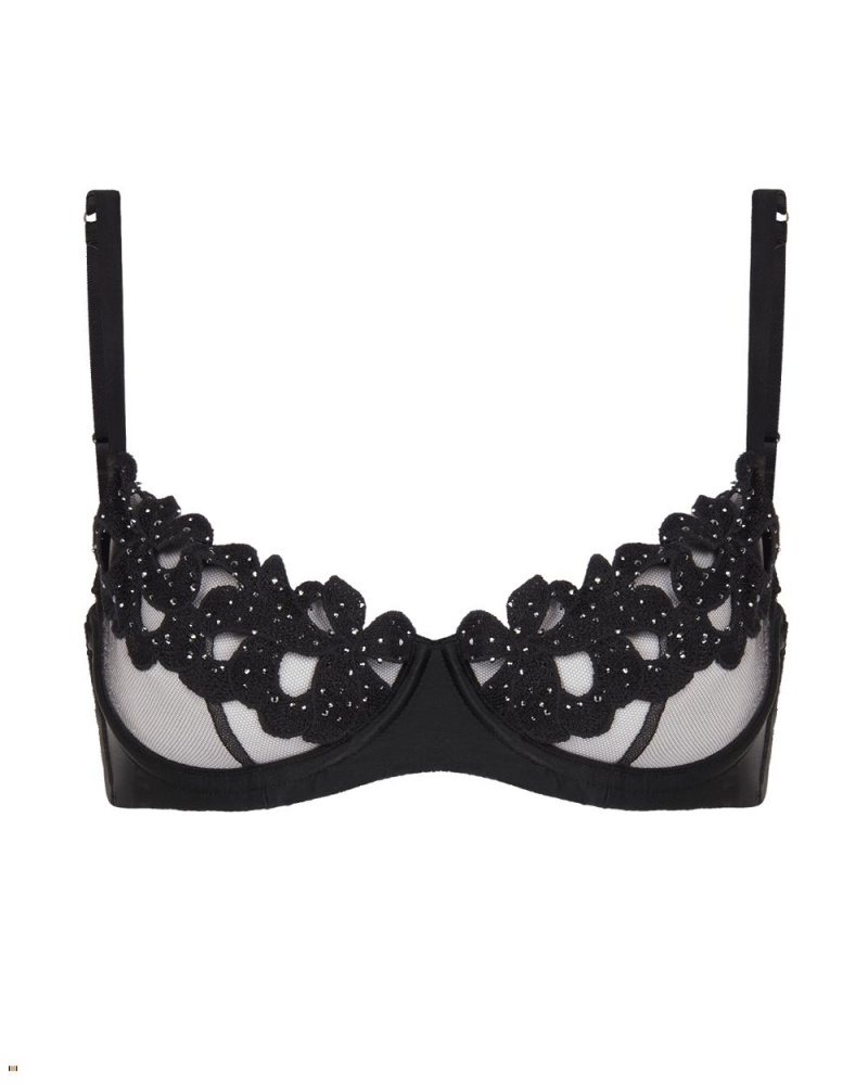 Agent Provocateur Angelinna Demi Cup Underwired Women\'s Bras Black | HOMTPUV-15