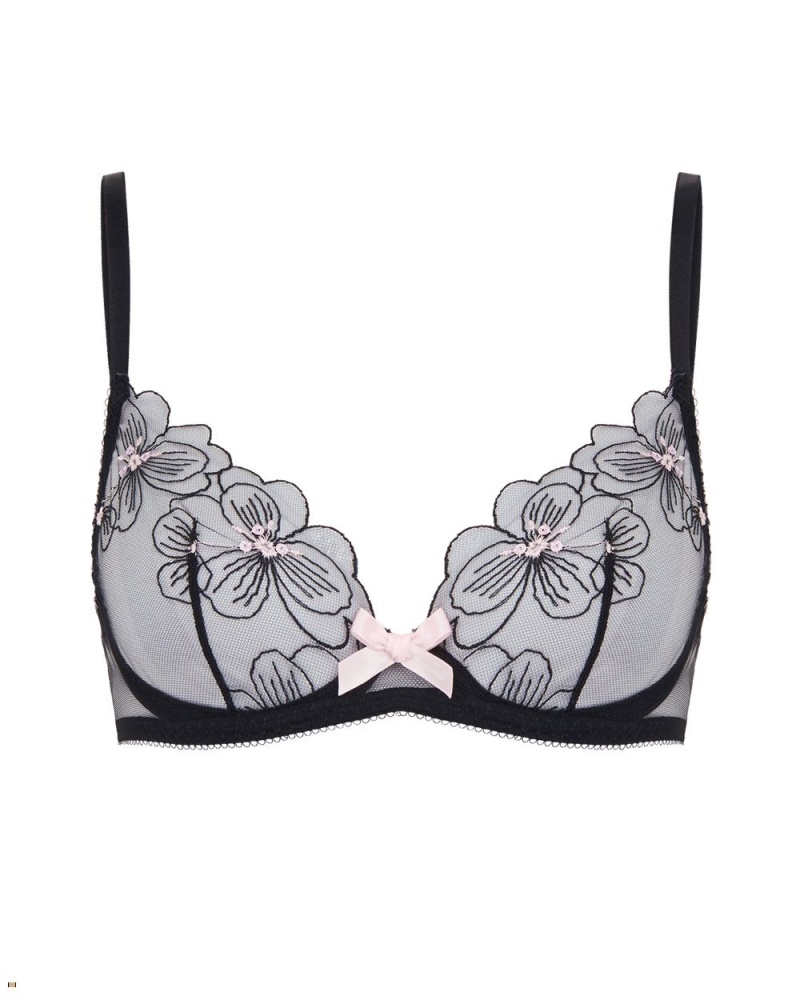 Agent Provocateur Anie Plunge Underwired Women\'s Bras Black Pink | EHDTKOZ-91