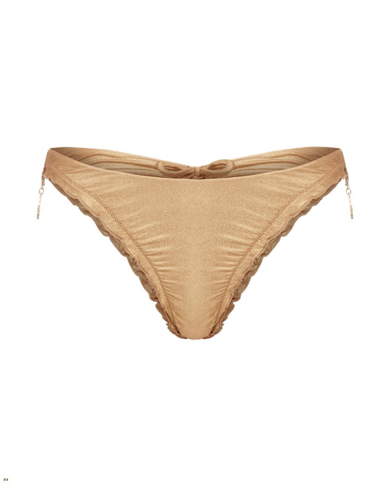 Agent Provocateur Berry Women\'s Bikini Bottom Gold | VAOSMGZ-62