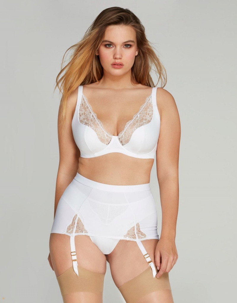 Agent Provocateur Brigette Roll On Women's Suspenders White | VEXINLW-98