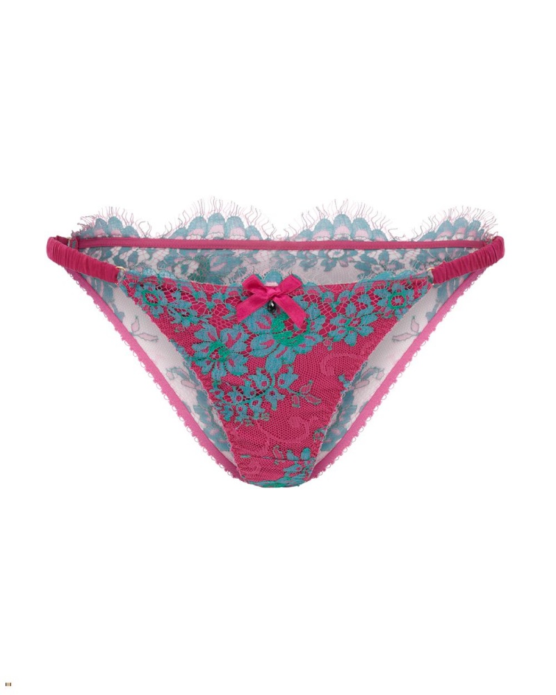 Agent Provocateur Carline Women\'s Brief Green Fuchsia | IMENHVW-57