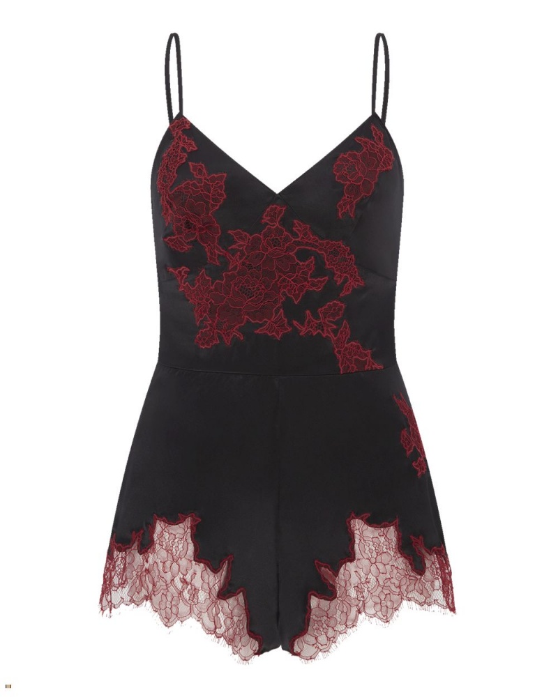 Agent Provocateur Christi Teddy Women\'s Slip Black | WEVSHNO-51