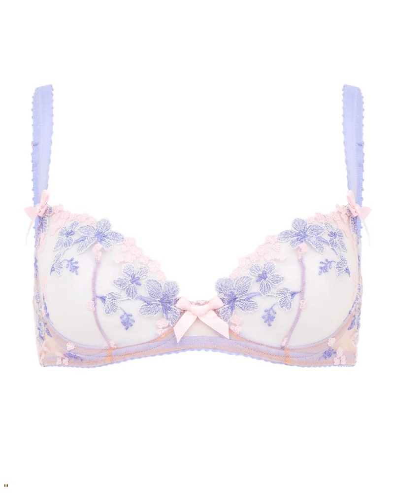 Agent Provocateur Cyrene Plunge Underwired Women\'s Bras Blue Pink | BNQSMPZ-90