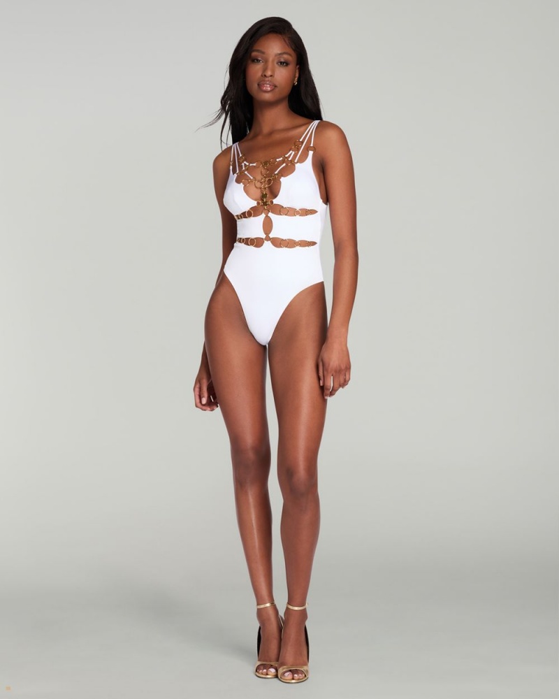 Agent Provocateur Davine Women's Swimsuits White | NDRXZAY-64