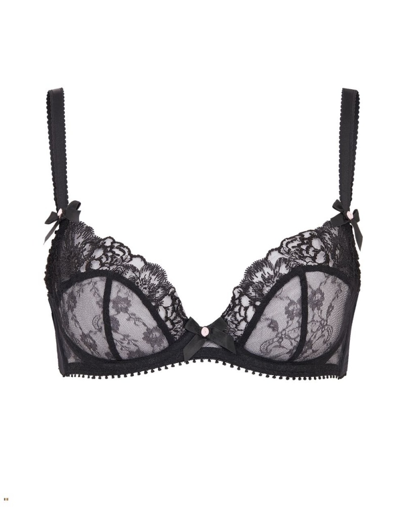 Agent Provocateur Edwina Plunge Underwired Women\'s Bras Black | WCYUKGJ-46