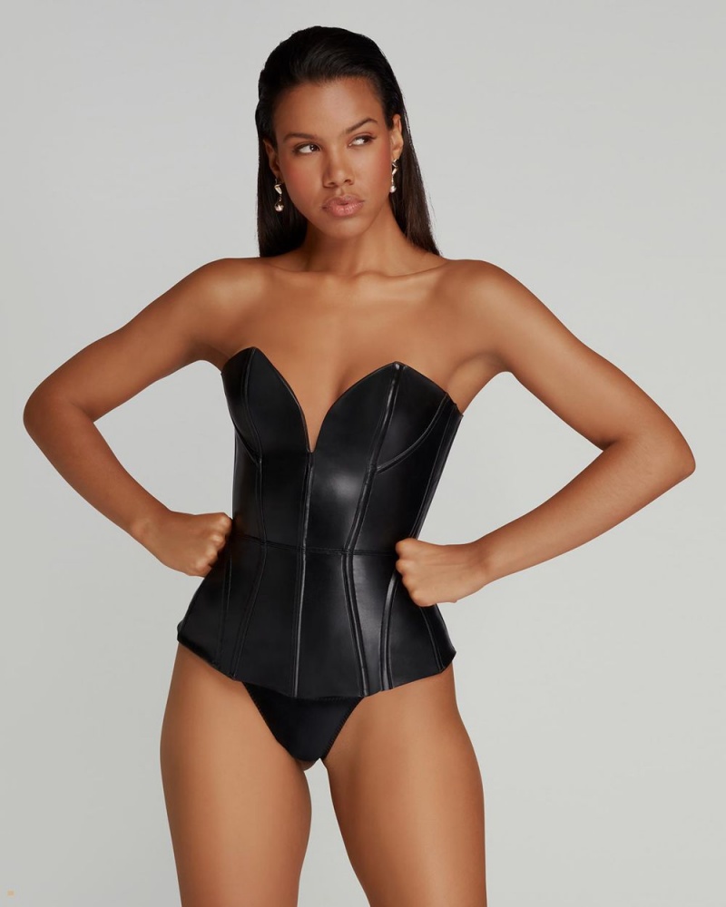 Agent Provocateur Gena Women's Corset Black | VKHWCRU-10