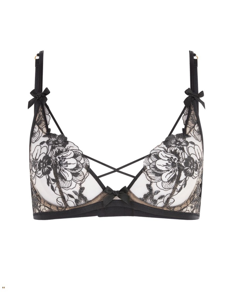 Agent Provocateur Kalia Plunge Underwired Women\'s Bras Black Beige | CTYGWSV-61