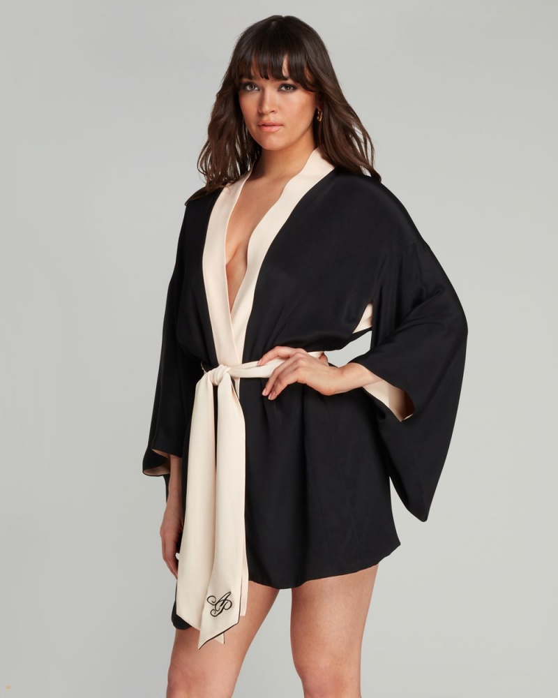 Agent Provocateur Kiki Kimono Women's Robes Black | UHFPIKN-82