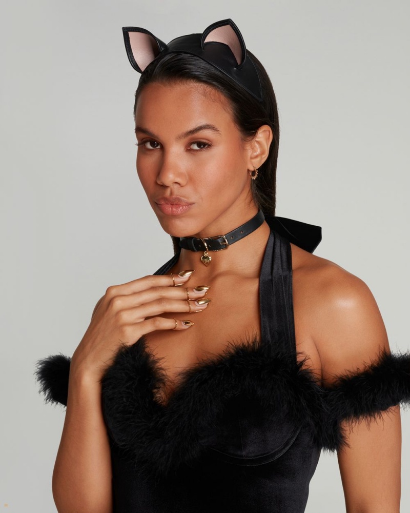 Agent Provocateur Kitykat Headpiece Women's Jewellery Black | JIXWGBK-21