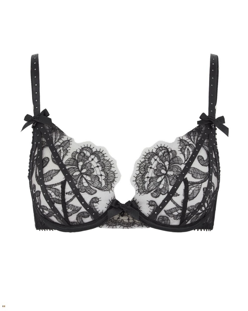 Agent Provocateur Krystabell Plunge Underwired Women\'s Bras Black | LPWQIZM-39