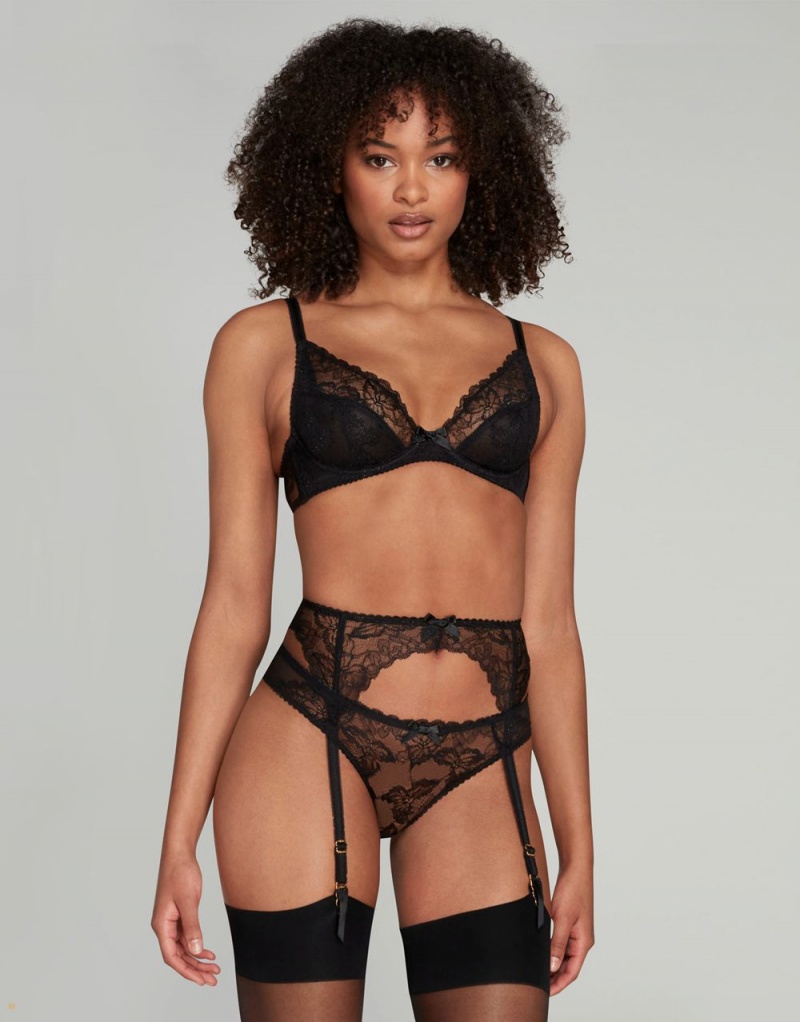 Agent Provocateur Leni Women's Suspenders Black | PCSVOBA-31