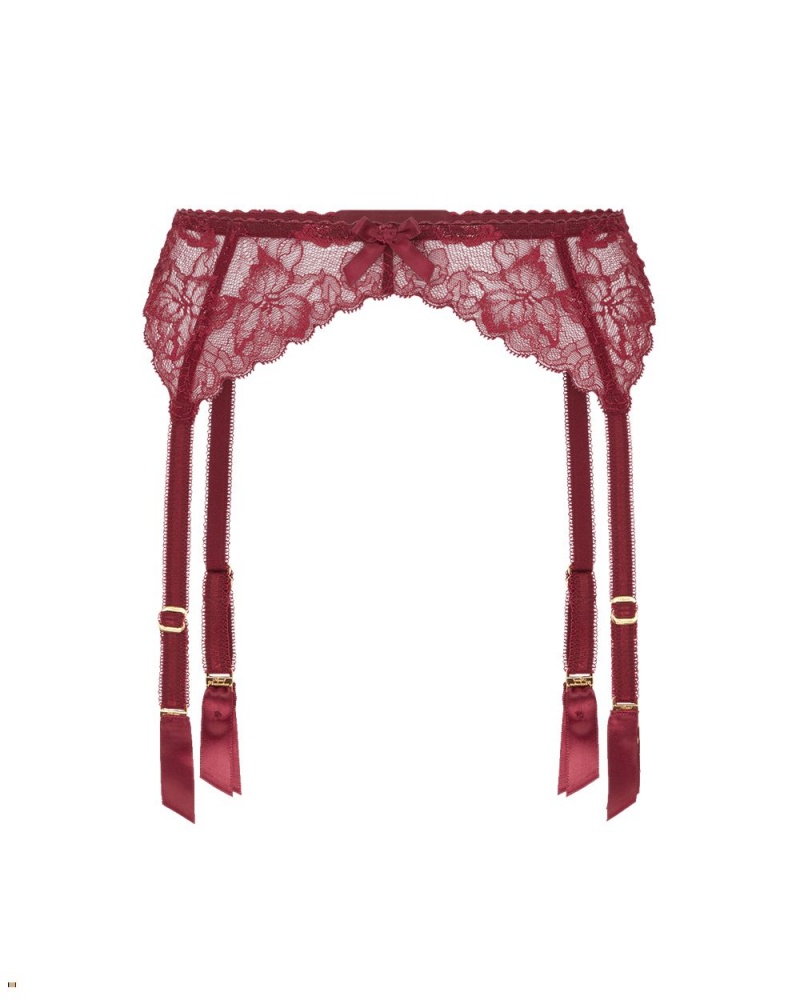 Agent Provocateur Leni Women\'s Suspenders Burgundy | FMBWAUP-69