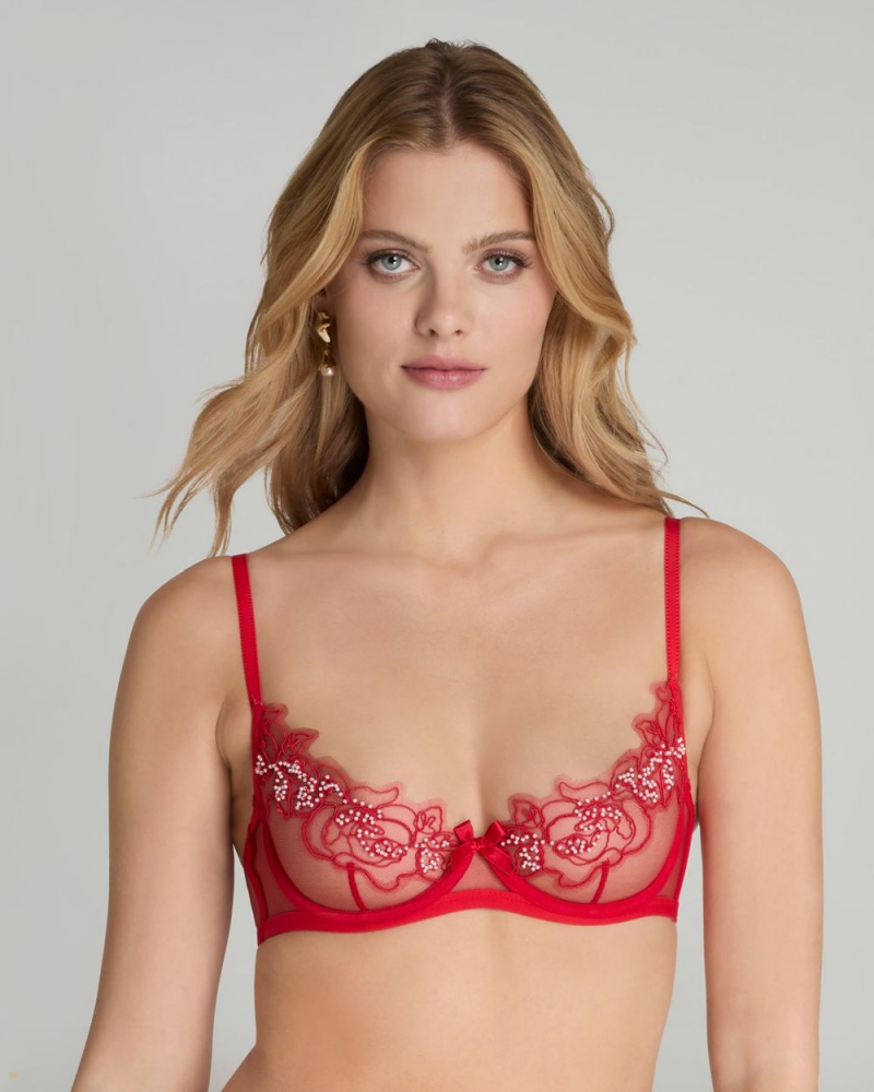 Agent Provocateur Lindie Balconette Underwired Women's Bras Red | BOPCZUM-37