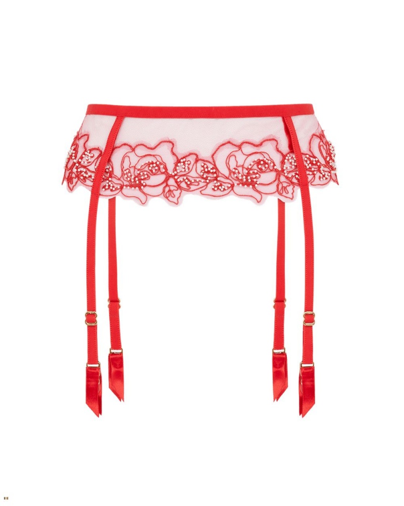 Agent Provocateur Lindie Women\'s Suspenders Red | AWGPJTK-46