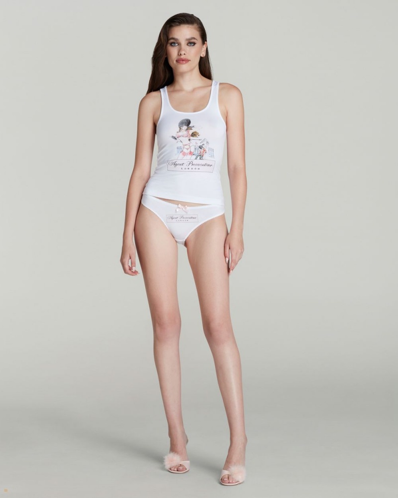 Agent Provocateur London Camisole Women's Tops White | SLMUEPY-86