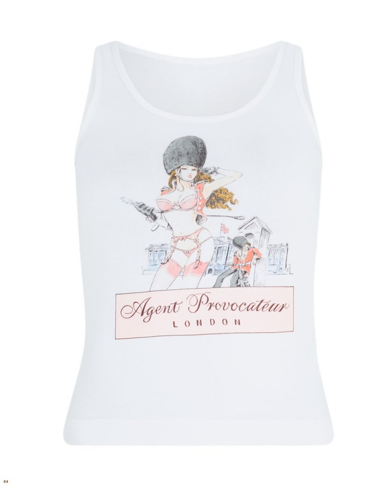 Agent Provocateur London Camisole Women\'s Tops White | SLMUEPY-86