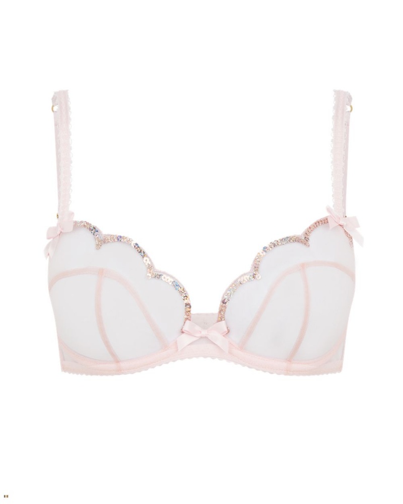 Agent Provocateur Lorna Party Plunge Underwired Women\'s Bras Pink | JGQVCIS-68