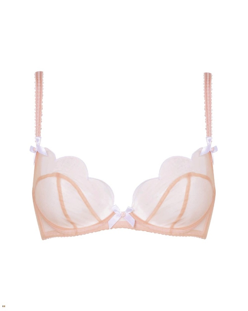 Agent Provocateur Lorna Plunge Underwired Women\'s Bras Beige | DCMOJFW-25