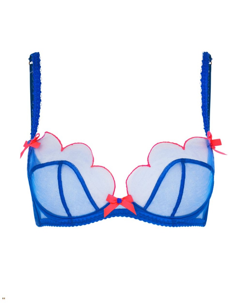 Agent Provocateur Lorna Plunge Underwired Women\'s Bras Blue Pink | OXDQURN-71