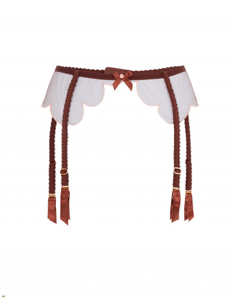 Agent Provocateur Lorna Women's Suspenders Brown | JFNBGAZ-14